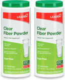 Leader suplemente de fibra prebiótica en polvo, envase visible, favorece la salud digestiva diaria