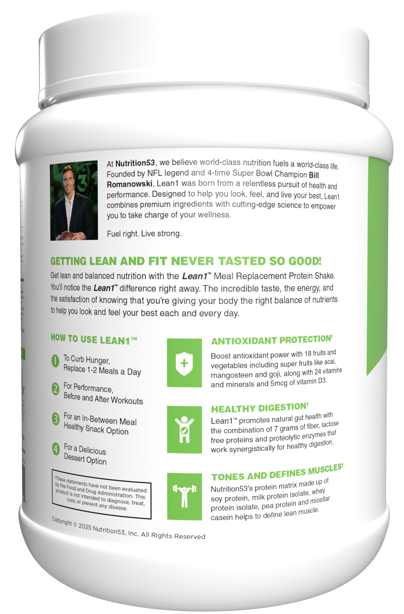 Lean1 envase práctico para pre o post-entrenamiento y merienda saludable.