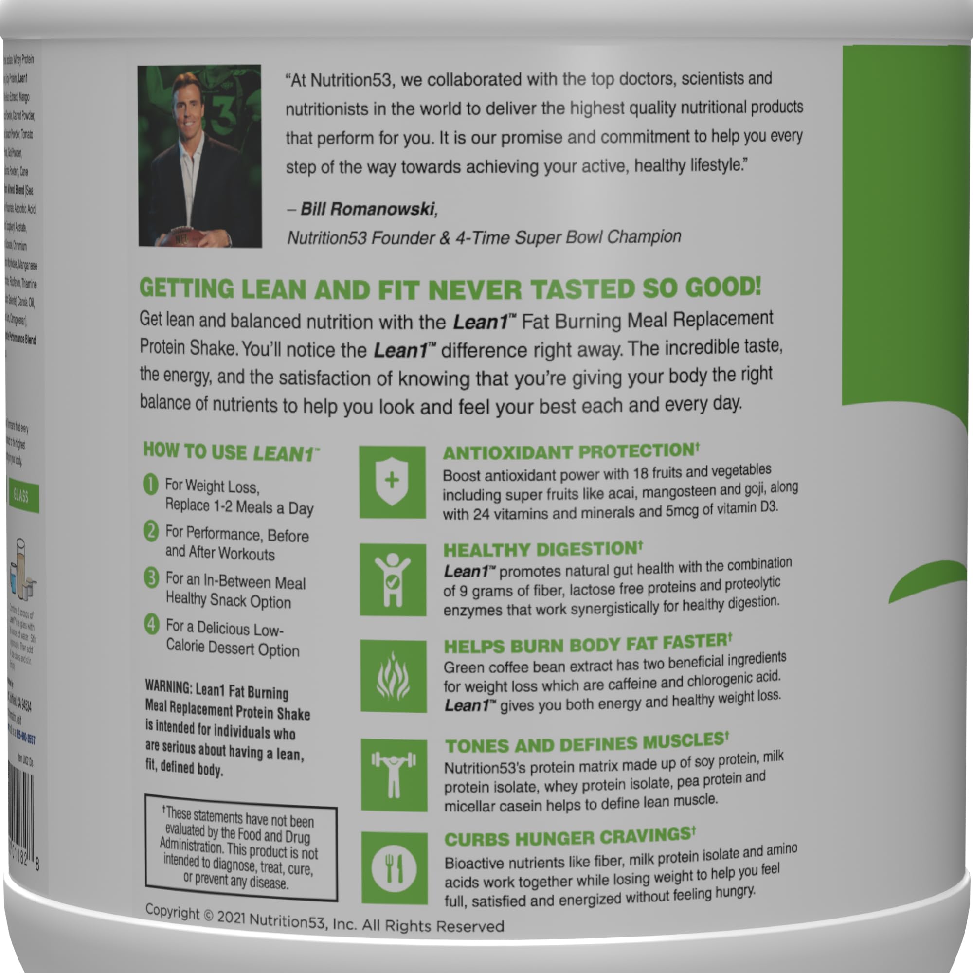 Lean1 Nutrition53 etiqueta nutricional clara para decisiones informadas