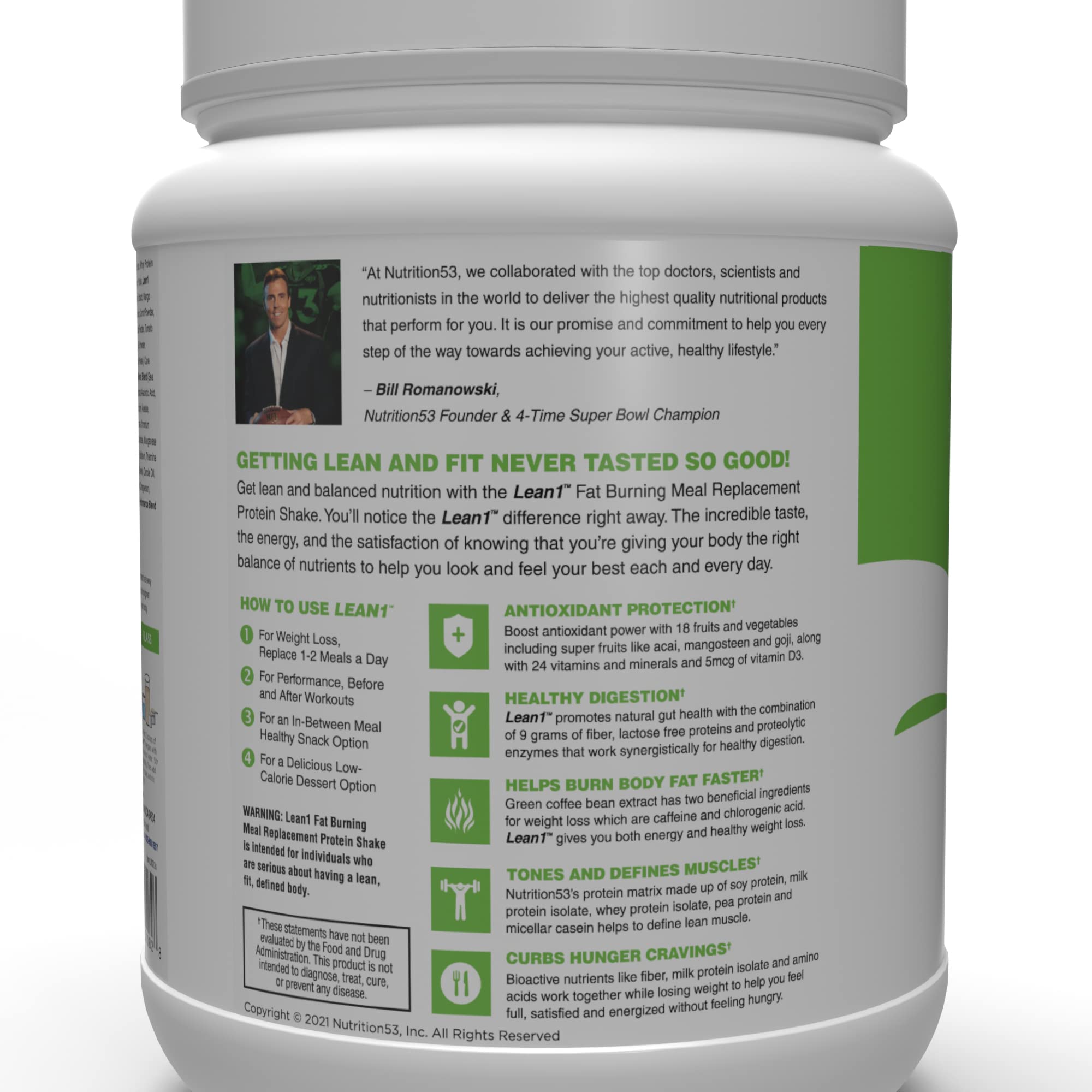 Lean1 Nutrition53 ingredientes orgánicos visibles, sabores naturales