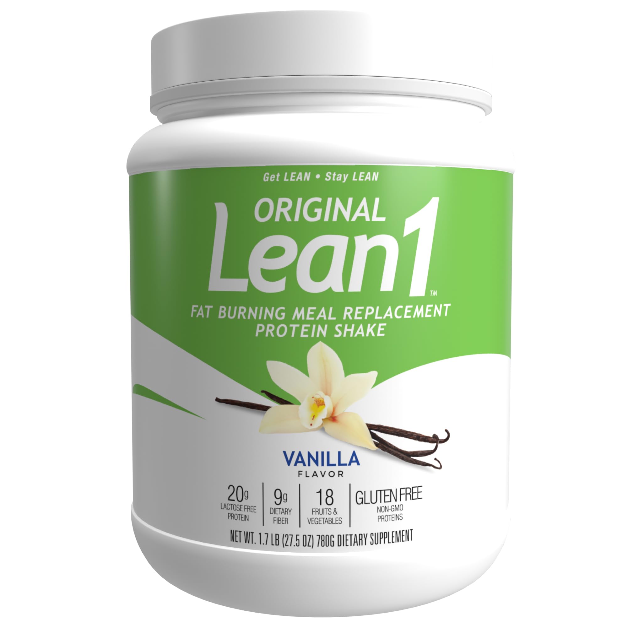 Lean1 Nutrition53 envase de vainilla para reemplazo de comida práctico
