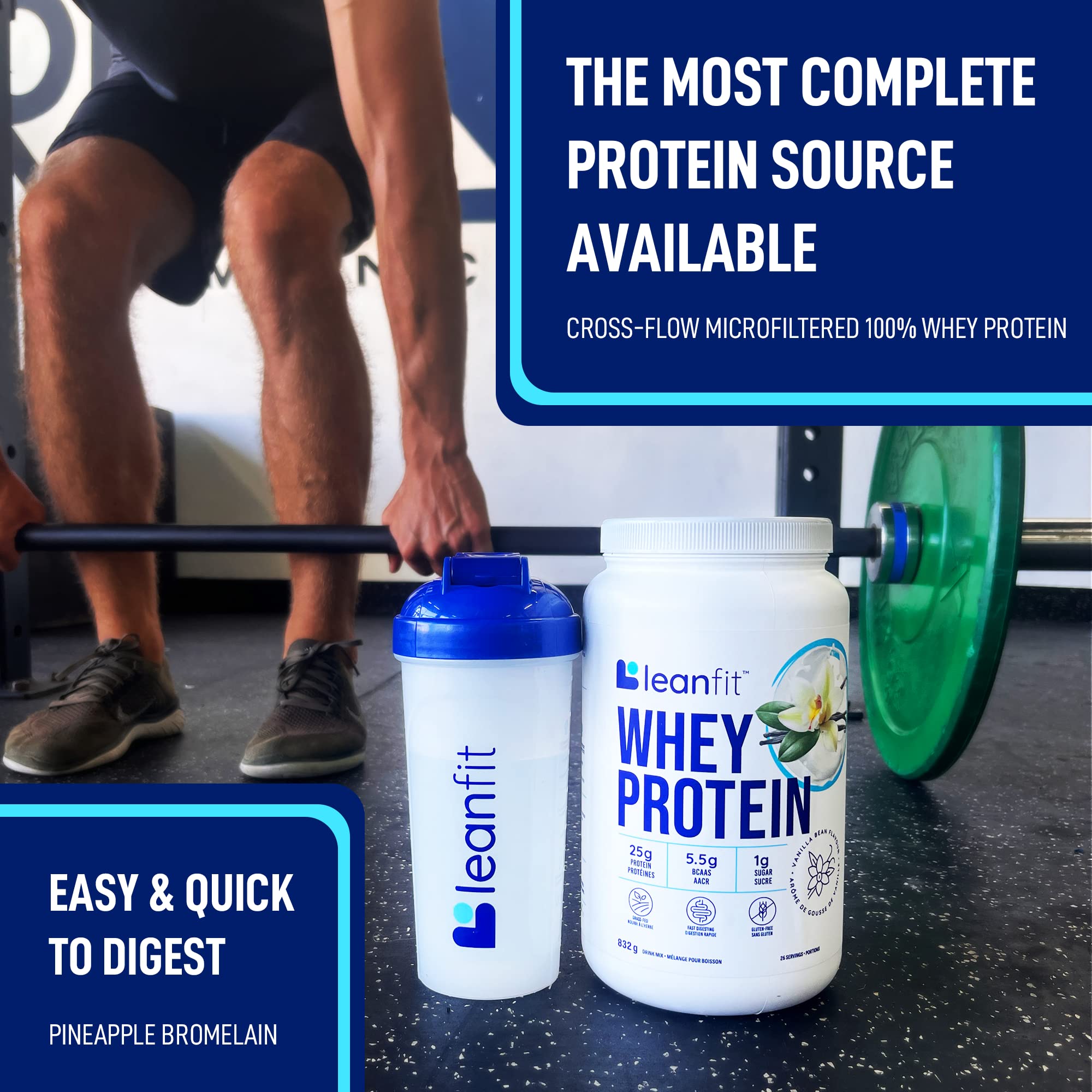 LeanFit WHEY apto keto y vegetariano para batidos versátiles.