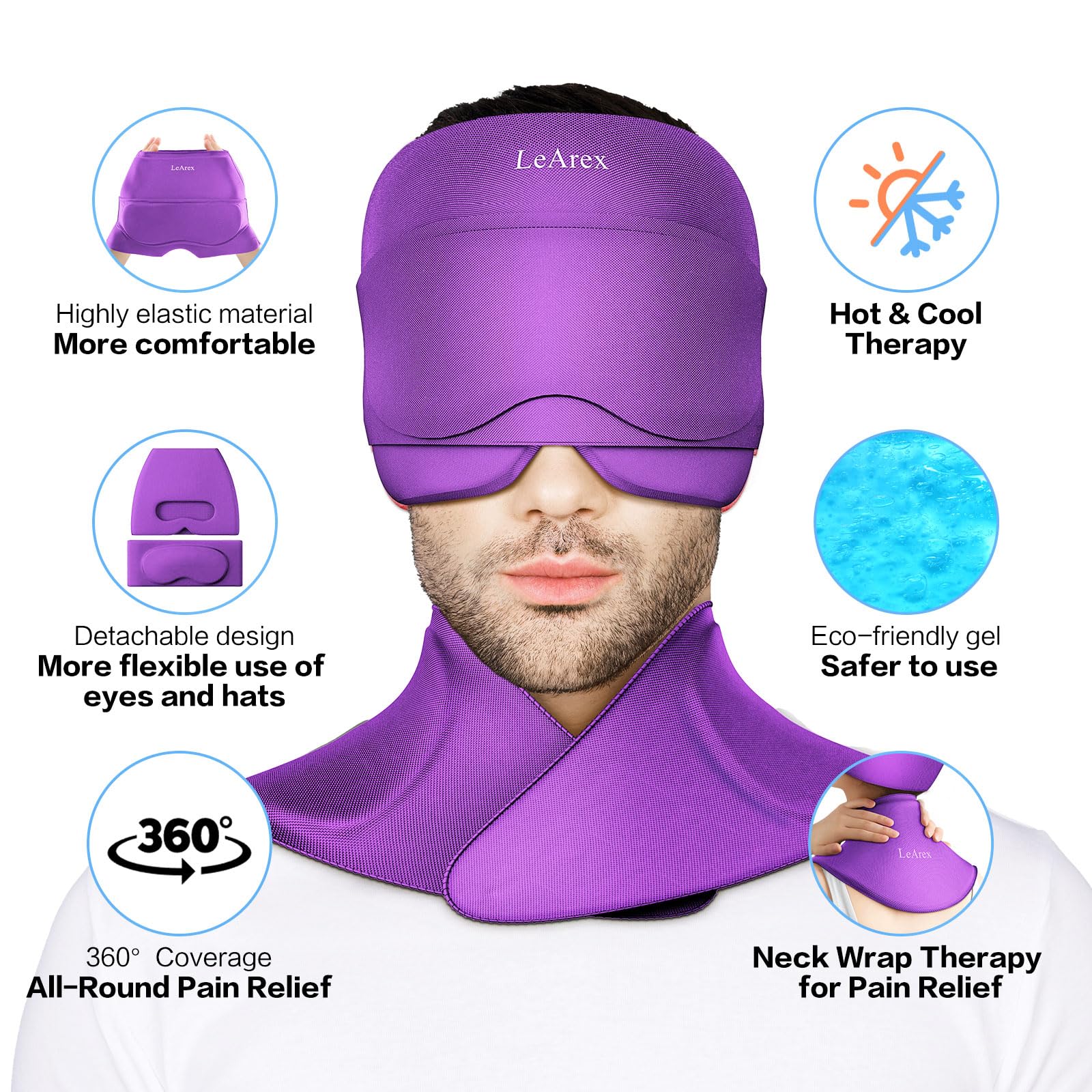 LeArex cap calor-relajante proporciona terapia caliente para tensión y rigidez.
