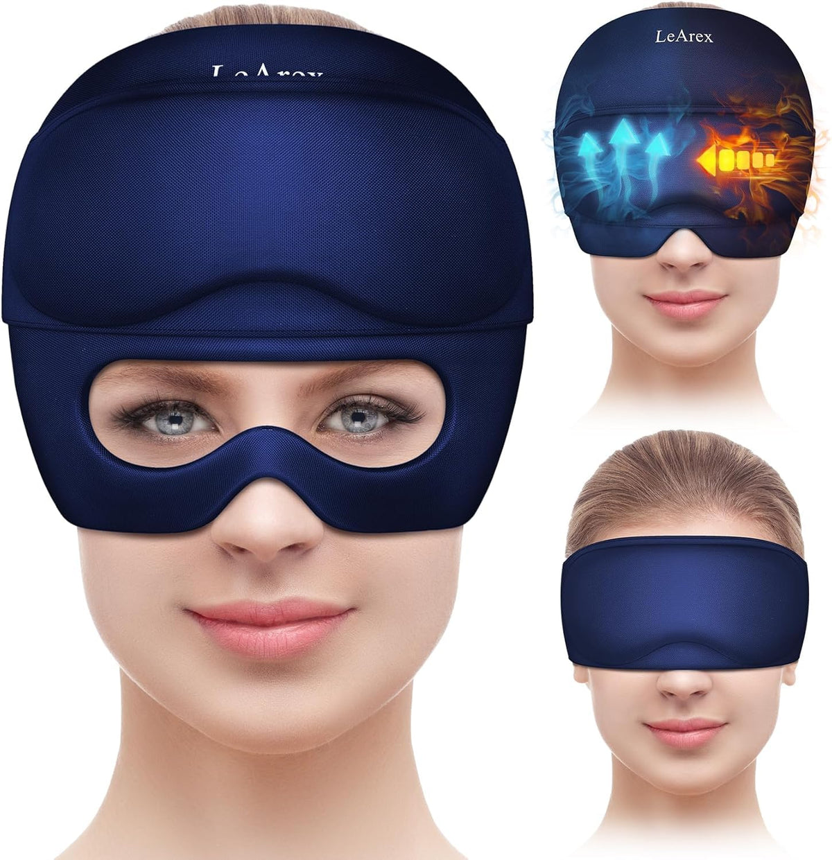 Gorro LeArex alivia migrañas con enfriamiento ocular y cobertura total
