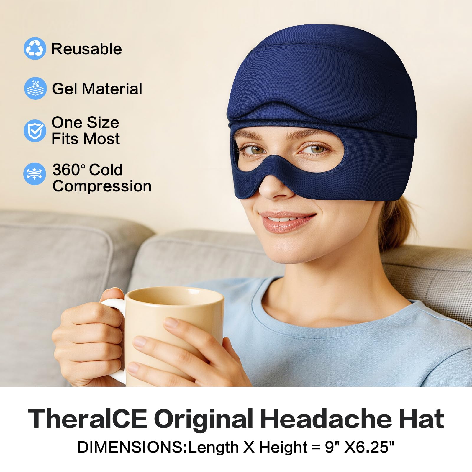 Máscara ocular gel LeArex enfriada, ideal para descanso ocular y relajación