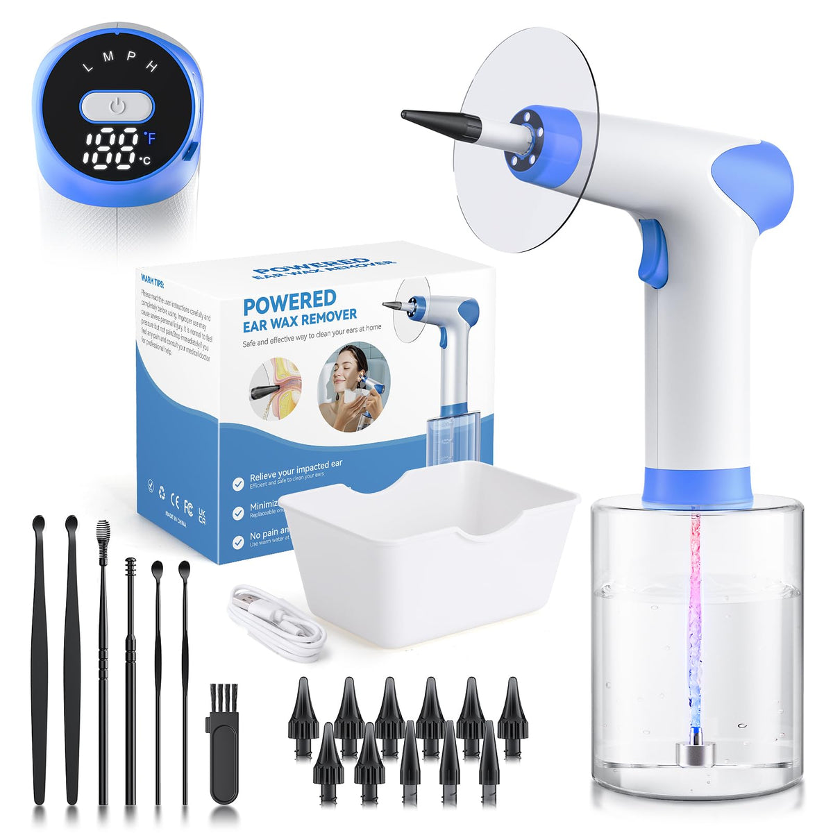 Lebbtl limpieza de cerumen con 4 modos para control personalizado