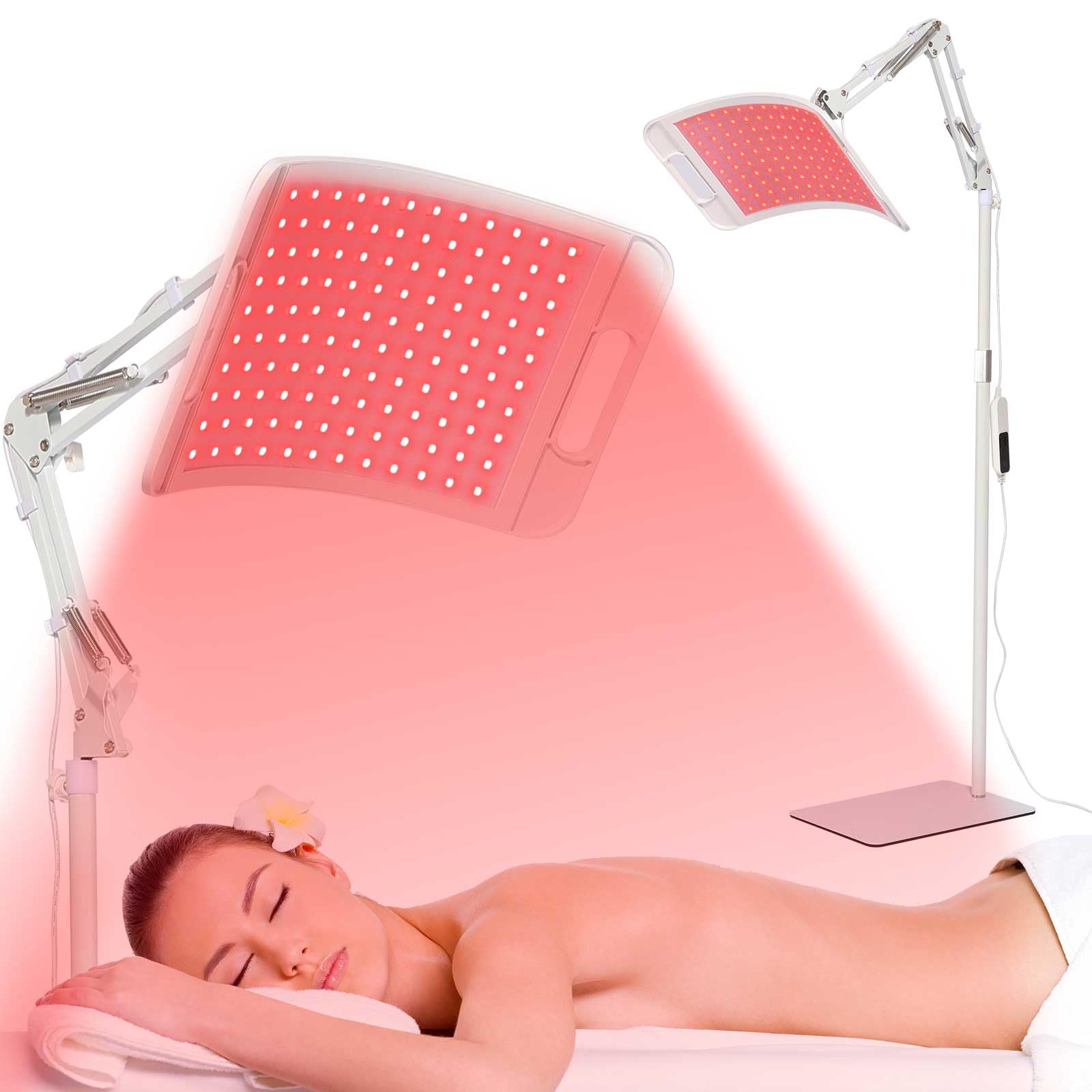LEDINO panel de luz roja 660nm-850nm para uso facial y corporal.