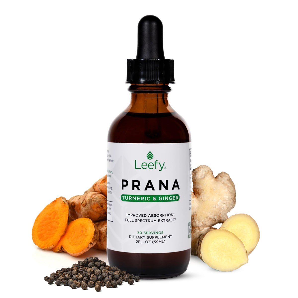 Leefy PRANA: botella con licuado dorado para uso diario.