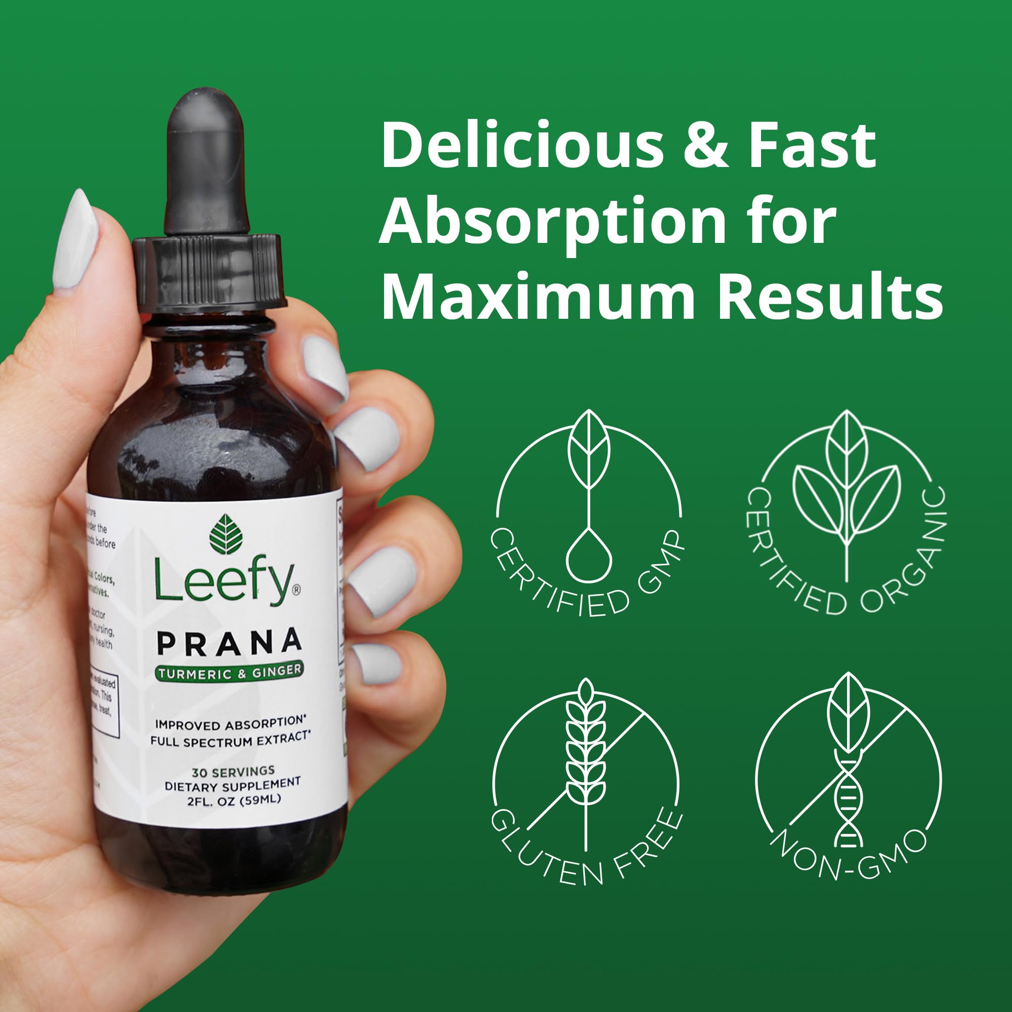 Leefy PRANA: etiqueta orgánica que garantiza producto natural.