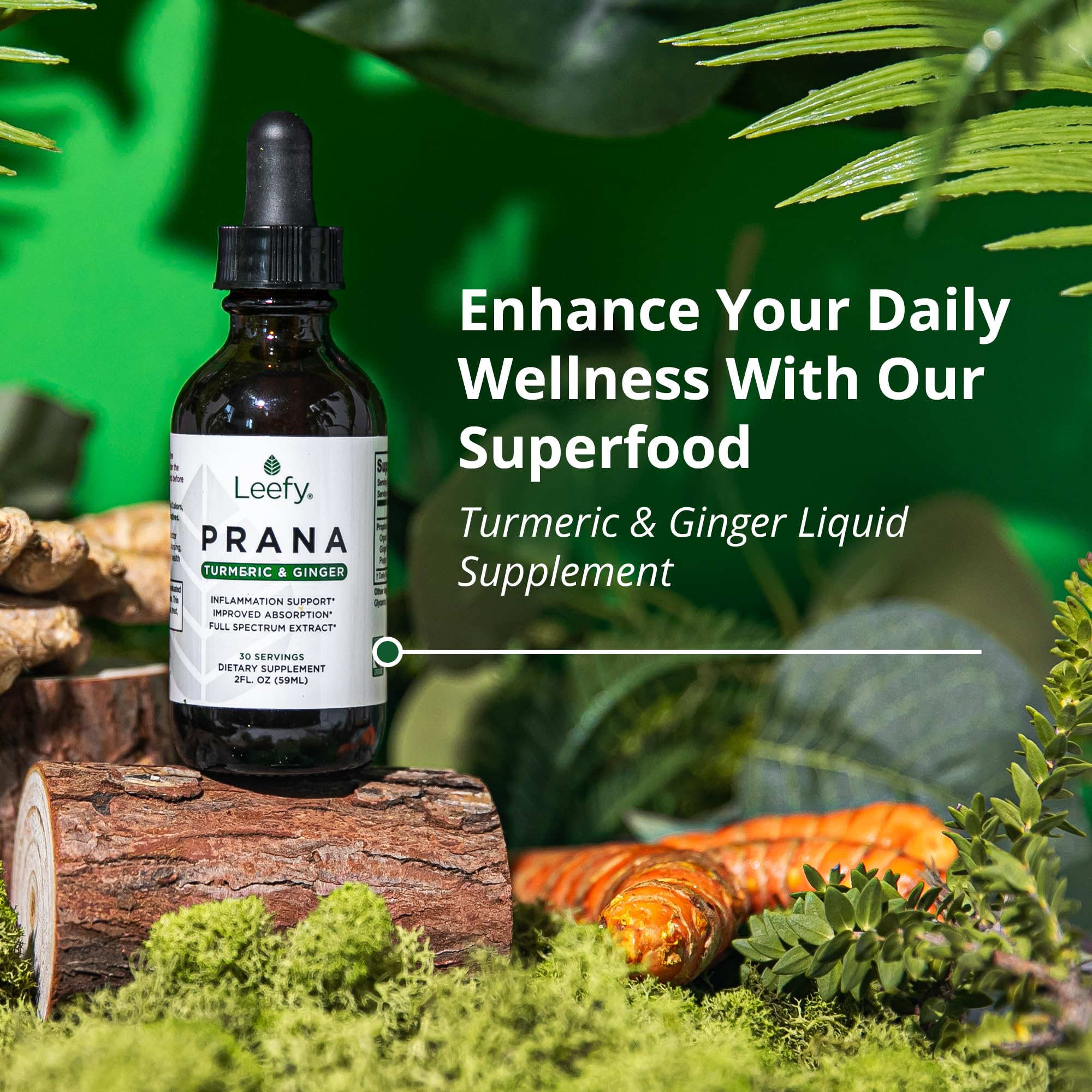 Leefy PRANA: mezcla cúrcuma y jengibre para energía natural.