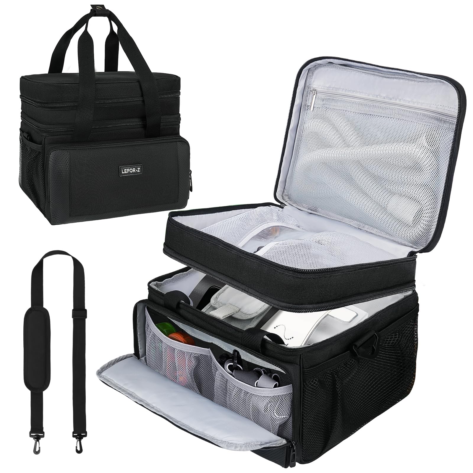 LEFOR·Z bolsa CPAP con compatibilidad AirSense 11 para viajes seguros.