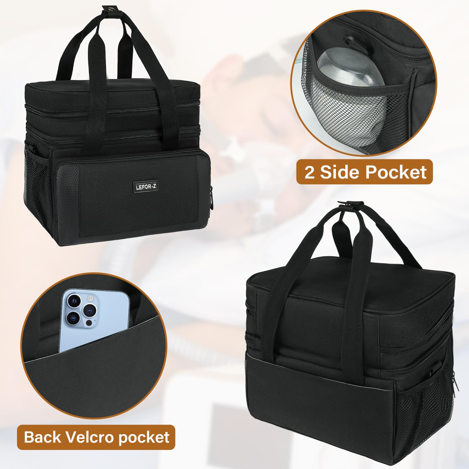 LEFOR·Z bolsa CPAP: asa resistente y correa ajustable para viajar con comodidad.