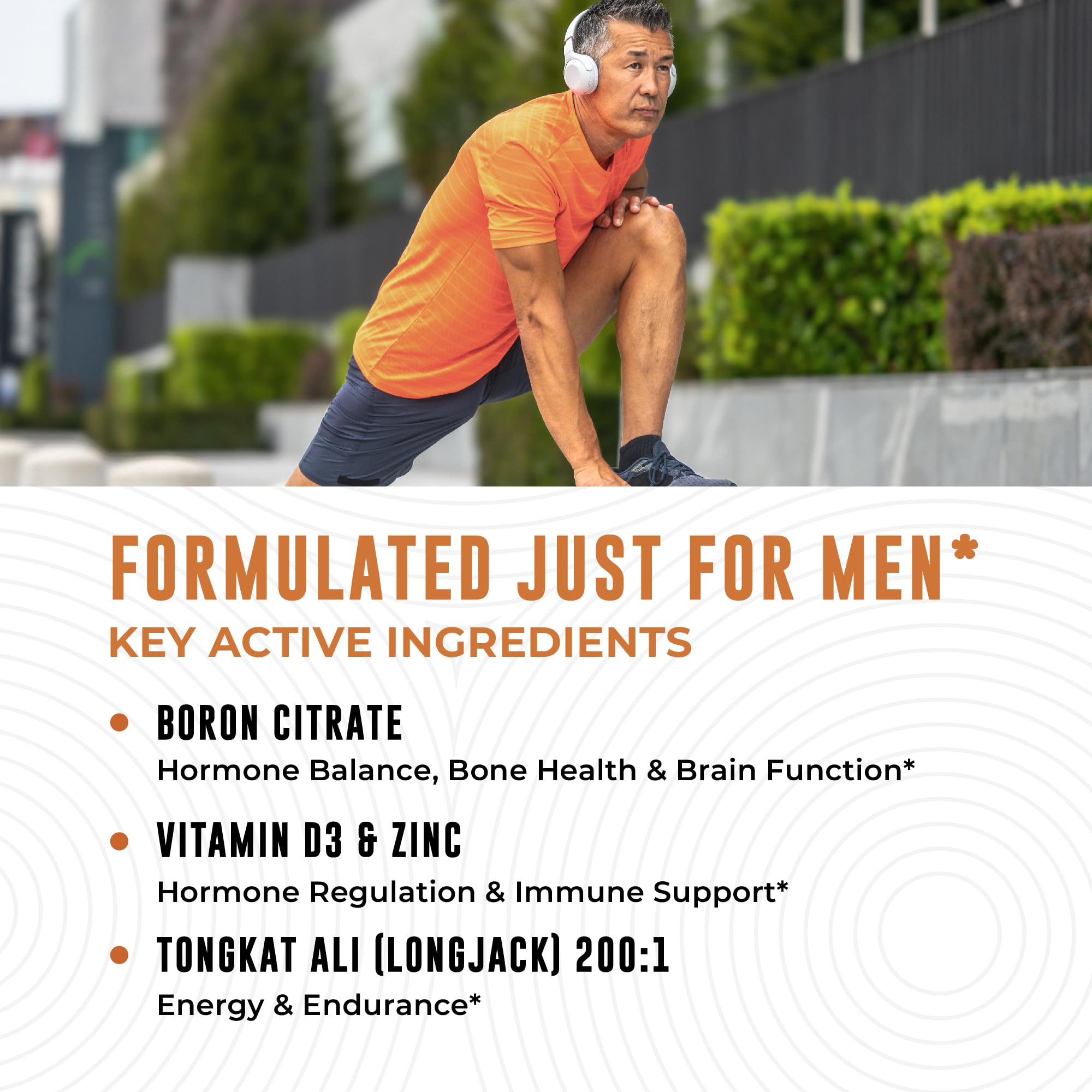 Gráfica de ingredientes con boron citrato y zinc para apoyo hormonal