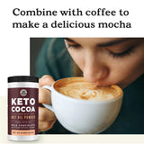 Keto Cocoa cremosidad en taza, experiencia reconfortante sin azúcar