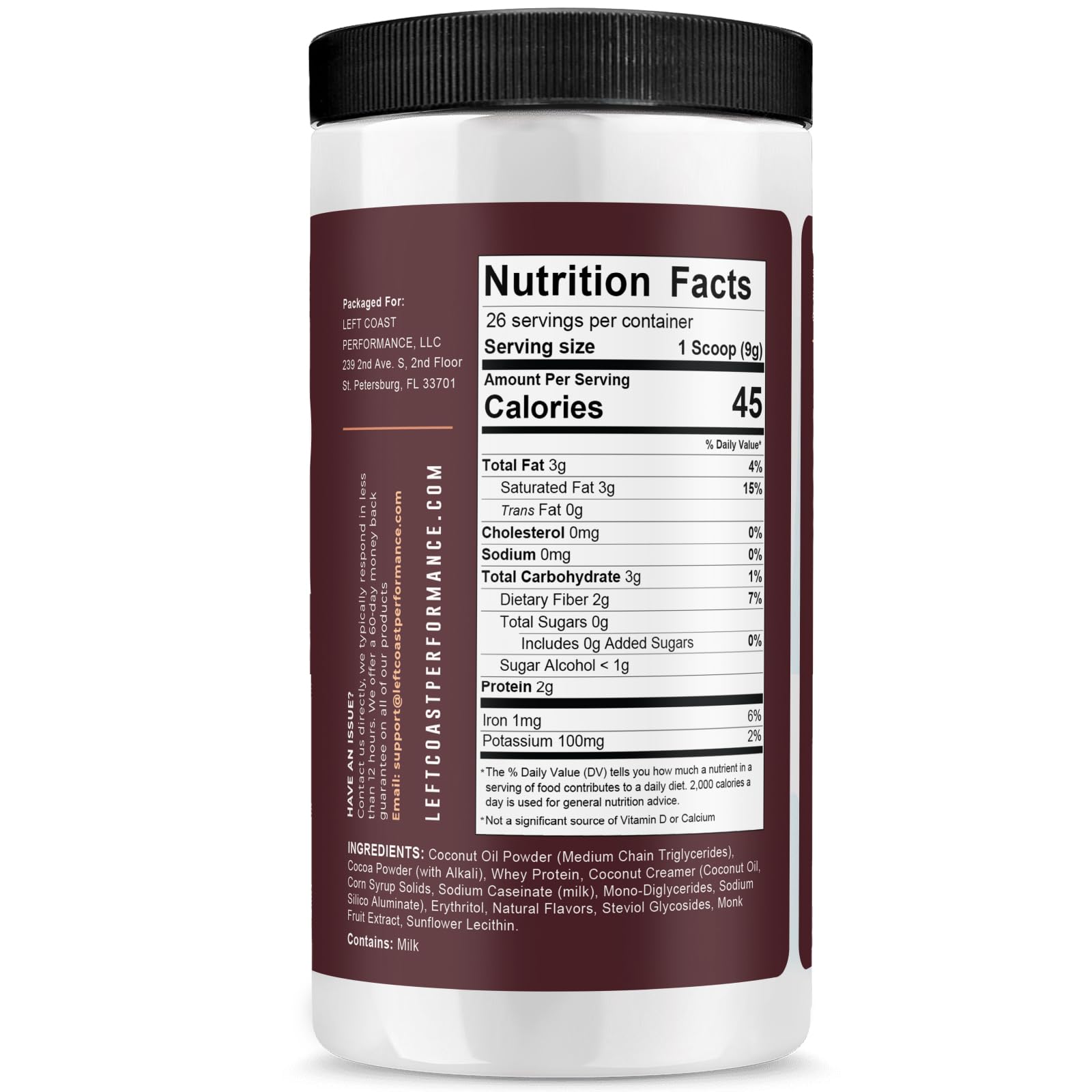 Bebida Keto Cocoa sin azúcar, baja en carbohidratos lista para preparar