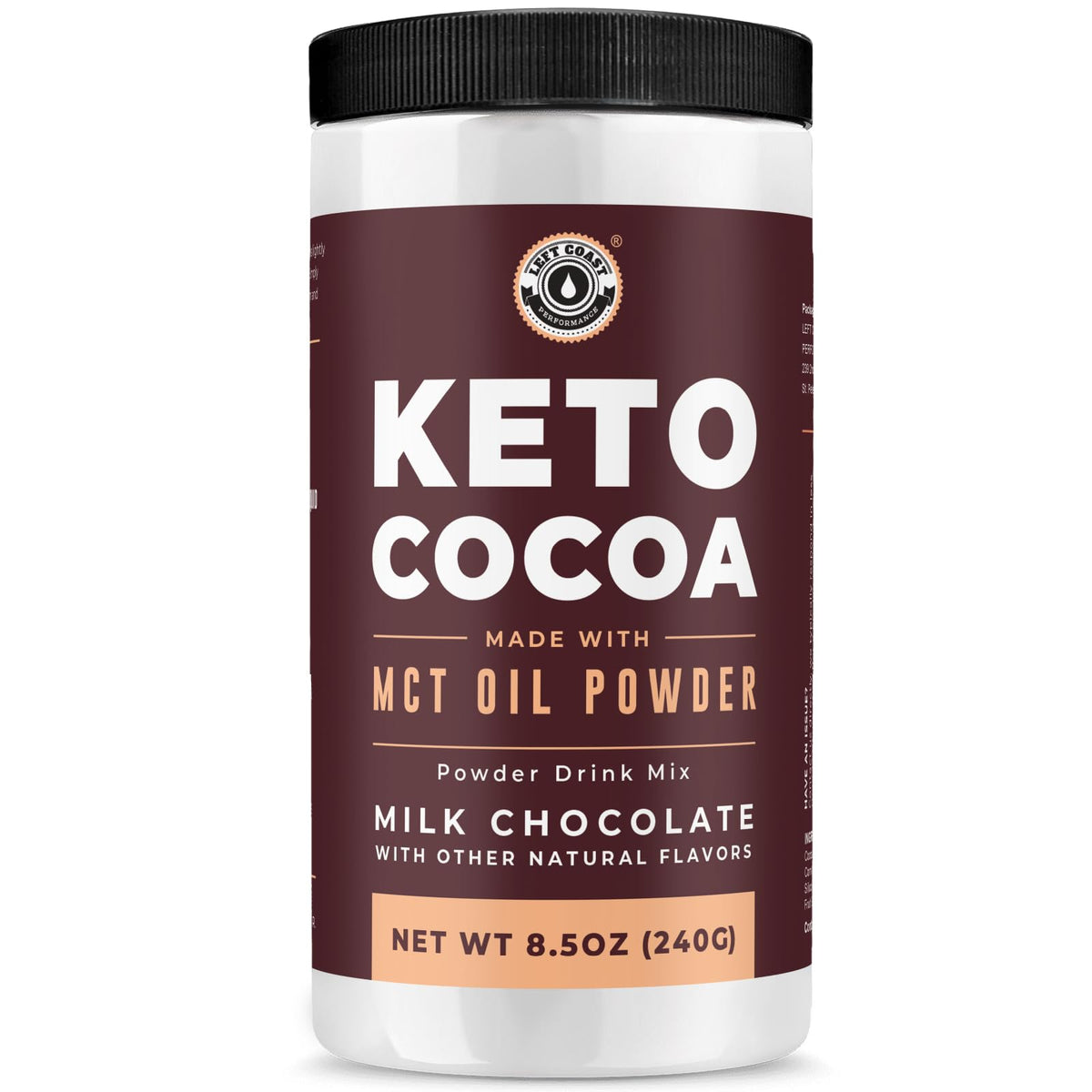 Keto Cocoa de Left Coast Performance en taza caliente, opción sin azúcar para cacao reconfortante