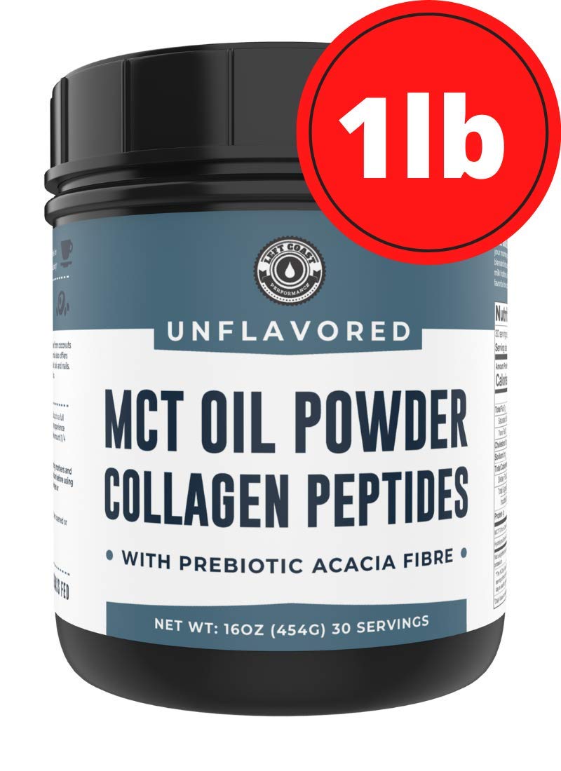 Left Coast Performance MCT Polvo sin azúcar, apto para dietas bajas en carbohidratos.