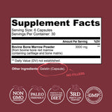Left Coast Performance tuétano bovino etiqueta nutricional clara para planificar dosis.