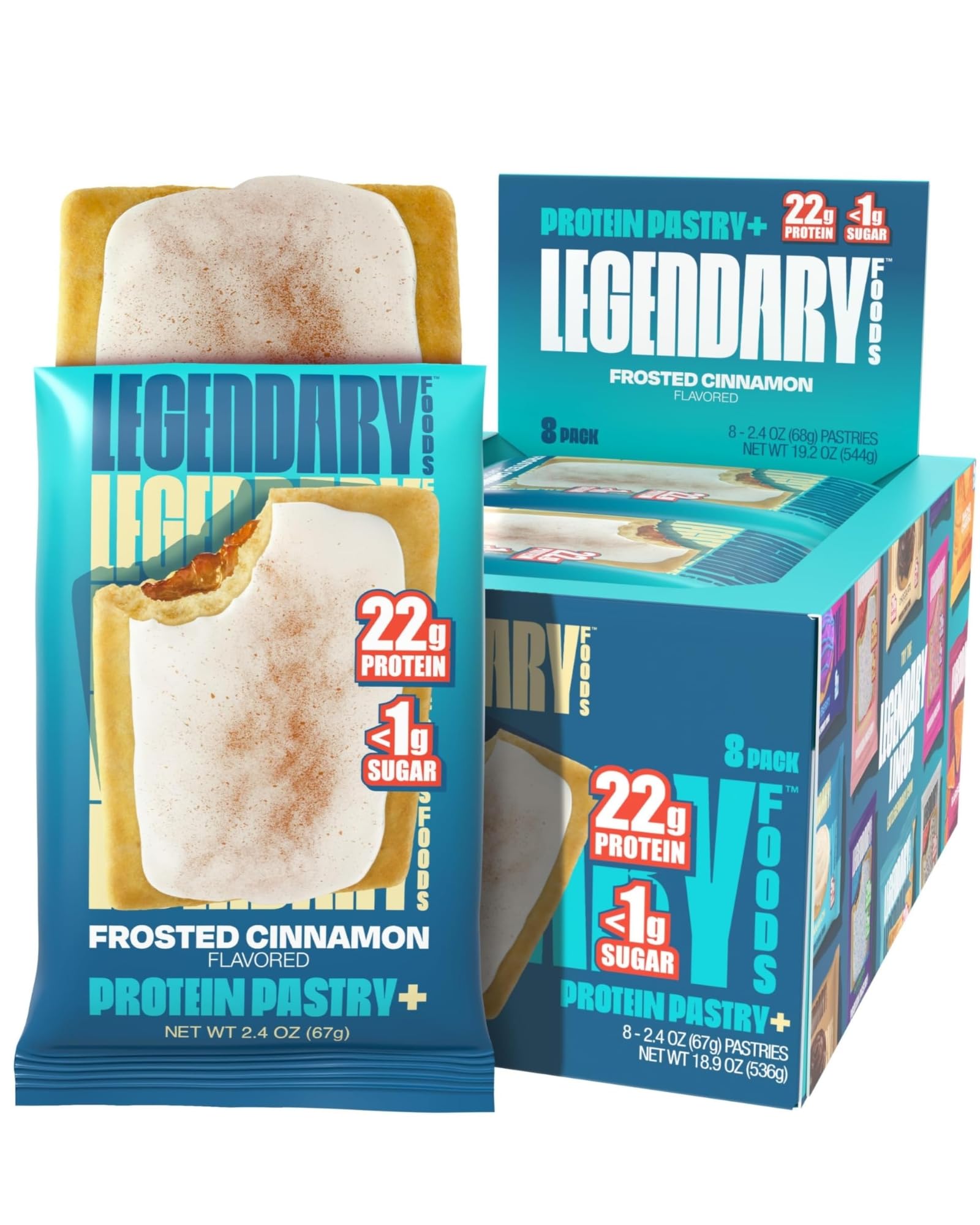 Legendary Foods Pastelería 22 g proteína, snack alto en proteína para energía diaria.