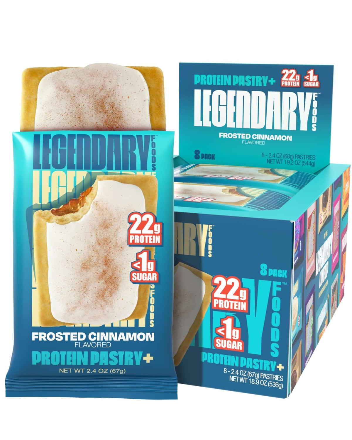 Legendary Foods Pastelería 22 g proteína, snack alto en proteína para energía diaria.