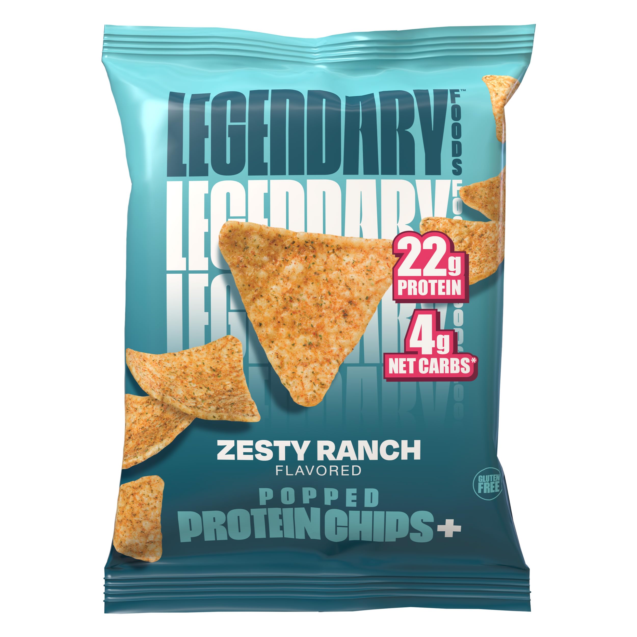 Legendary Foods Zesty Ranch chips, caja de 10 paquetes, conveniente para viaje y bolso de gimnasio