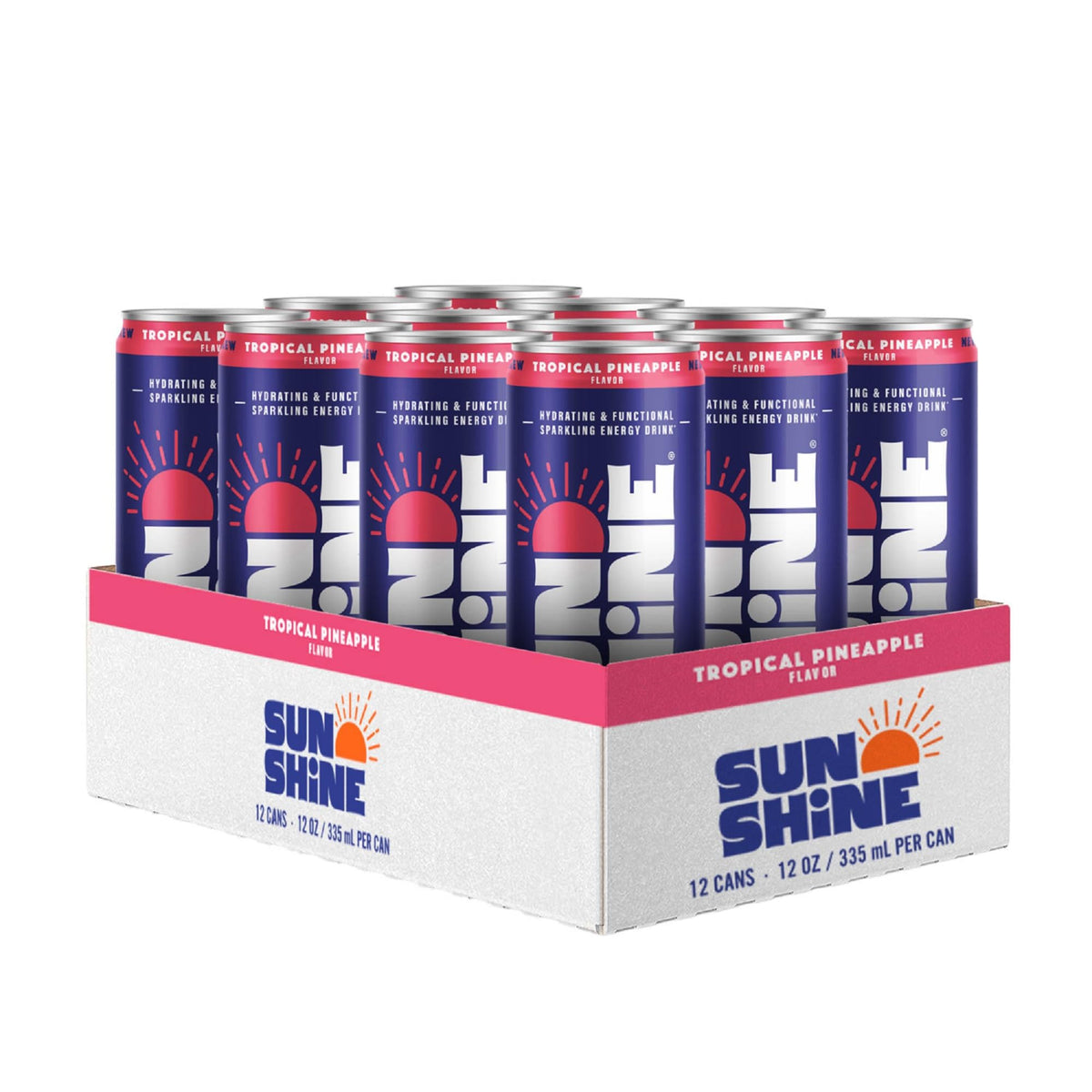 Legendary Sunshine bebida energética piña tropical en lata para recargar energía diaria.