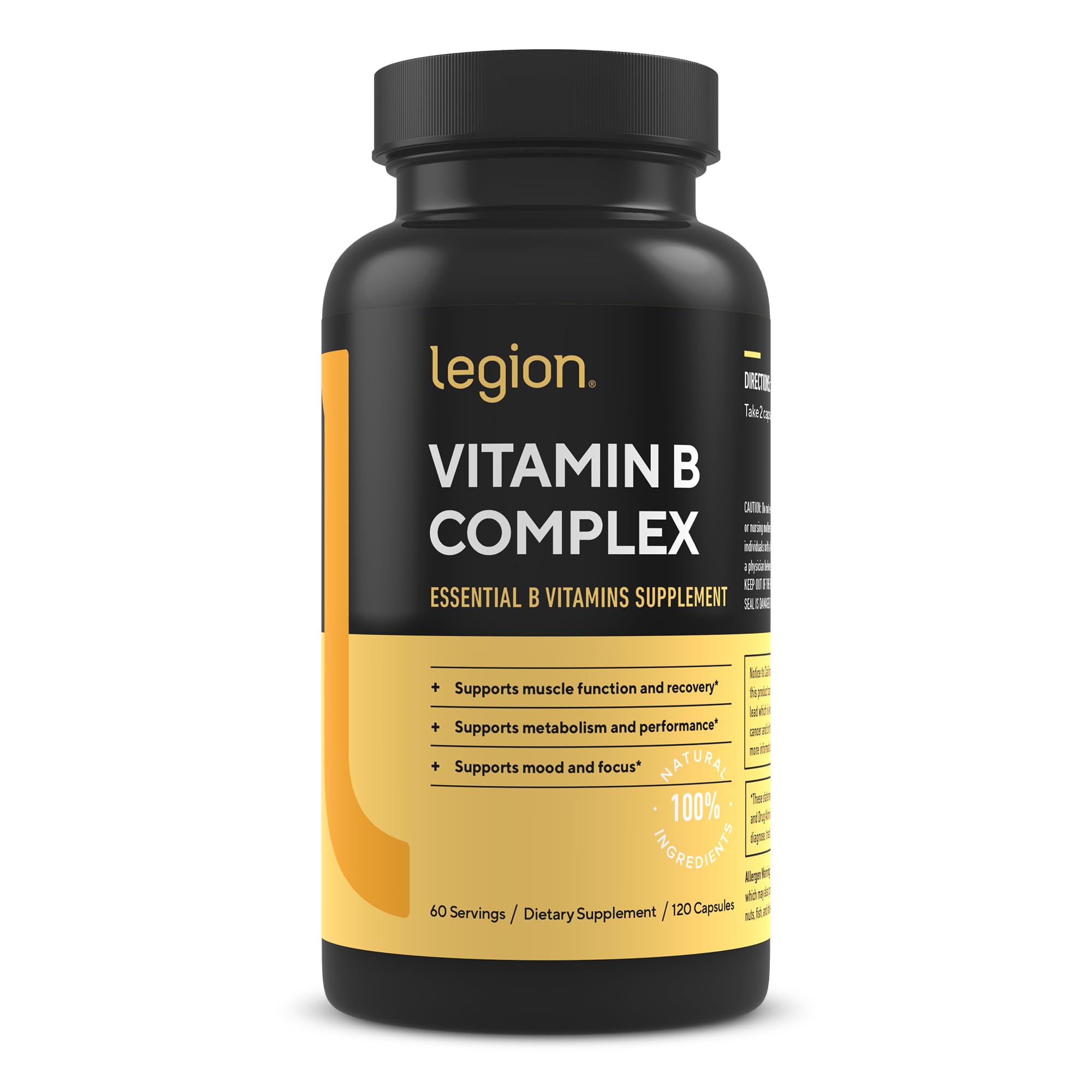 LEGION Vitamin B-Complex: bote de cápsulas, apoyo a la energía diaria
