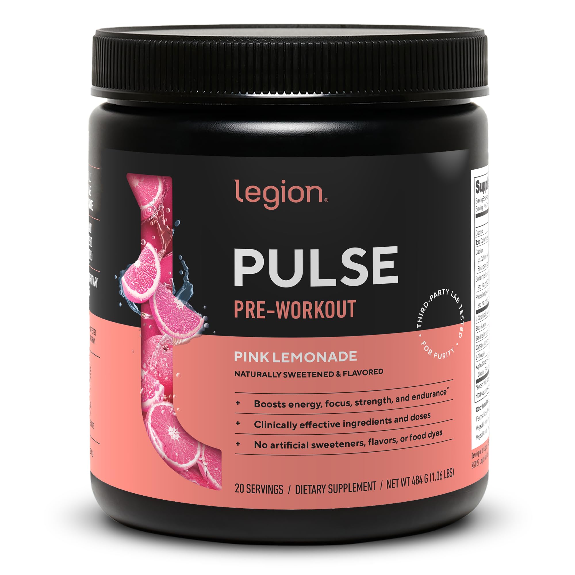 LEGION Pulse Preentrenamiento, polvo energizante para mayor energía durante entrenamientos intensos