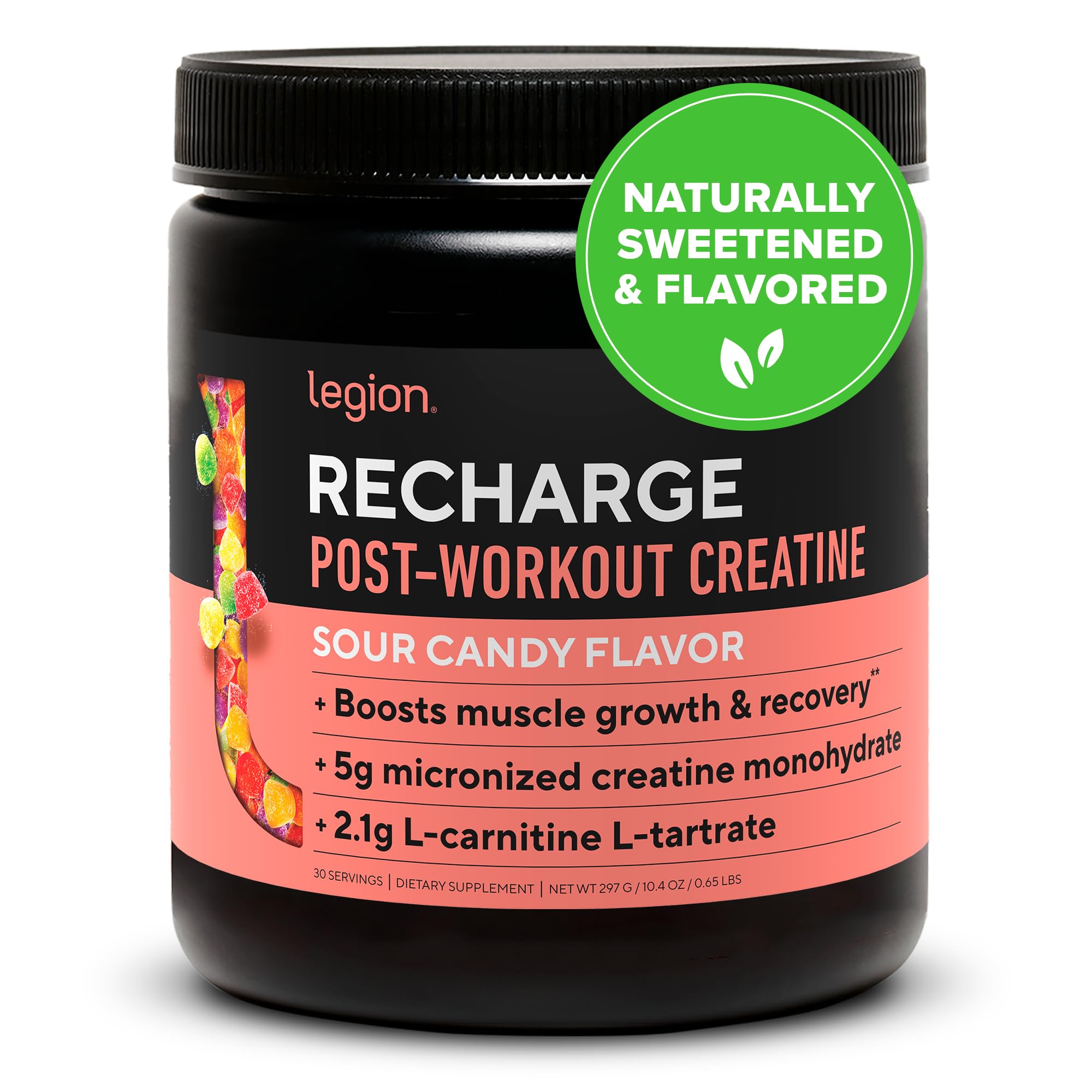 LEGION Recharge: bote con creatina micronizada para recuperación muscular