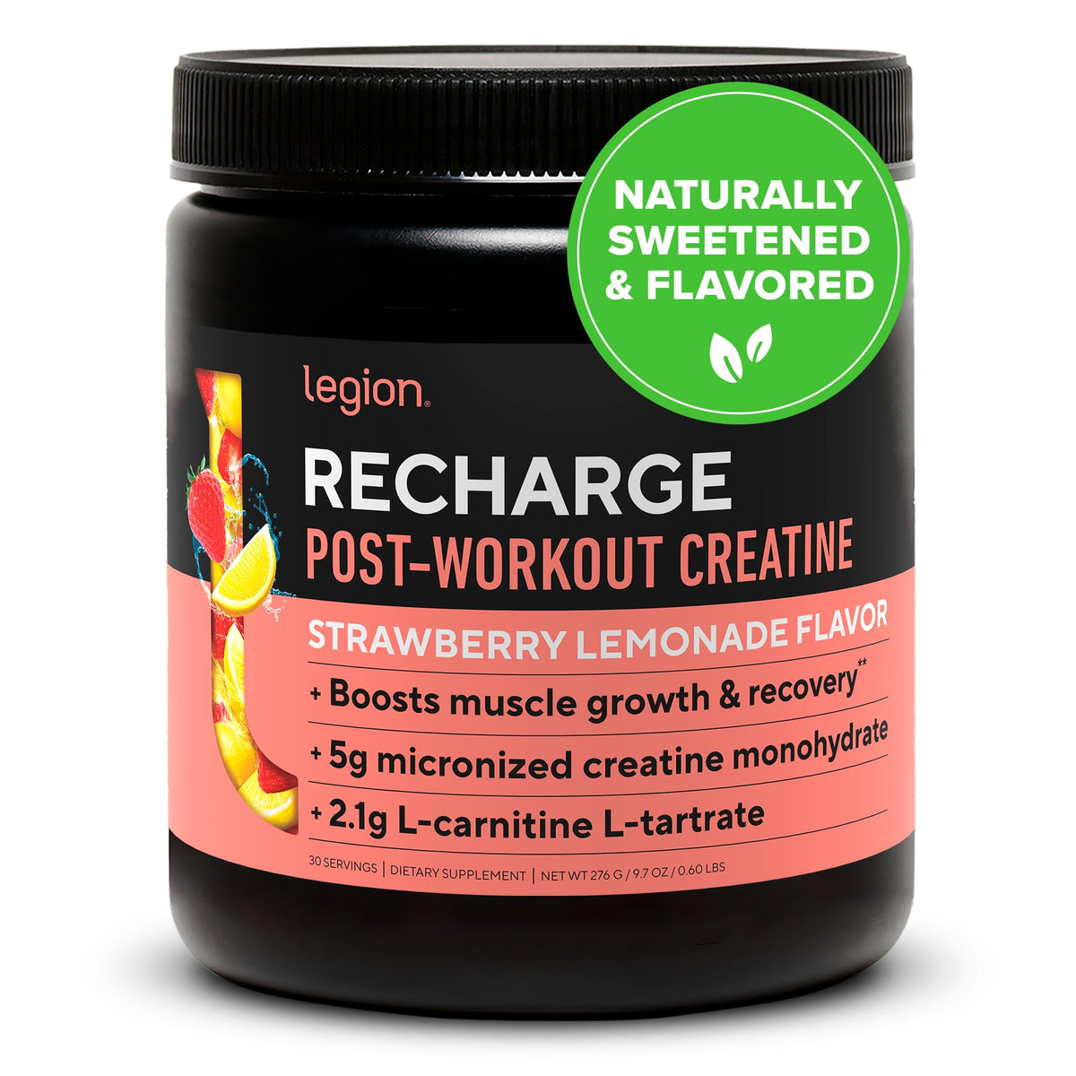LEGION Recharge, creatina monohidrato en tarro, para recuperación muscular