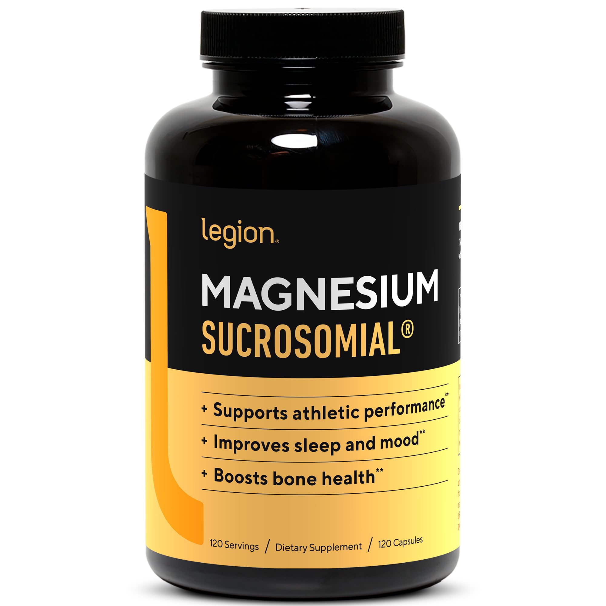 Legion Sucrosomial Magnesio, frasco para consumo diario y apoyo al rendimiento.