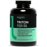 LEGION Triton cápsulas de aceite de pescado de alta potencia para uso diario.