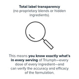 LEGION Triumph, etiqueta transparente, muestra exactamente los ingredientes.