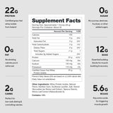 Etiqueta clara LEGION Whey+ que muestra ingredientes y ausencia de aditivos
