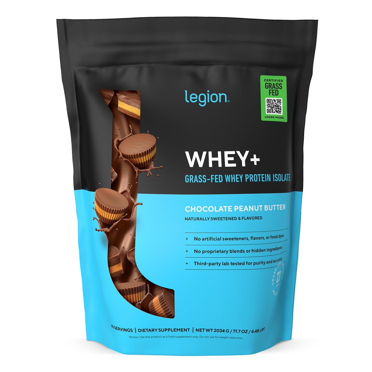 LEGION Whey+ proteina aislada sabor chocolate cacahuete para merienda satisfactoria