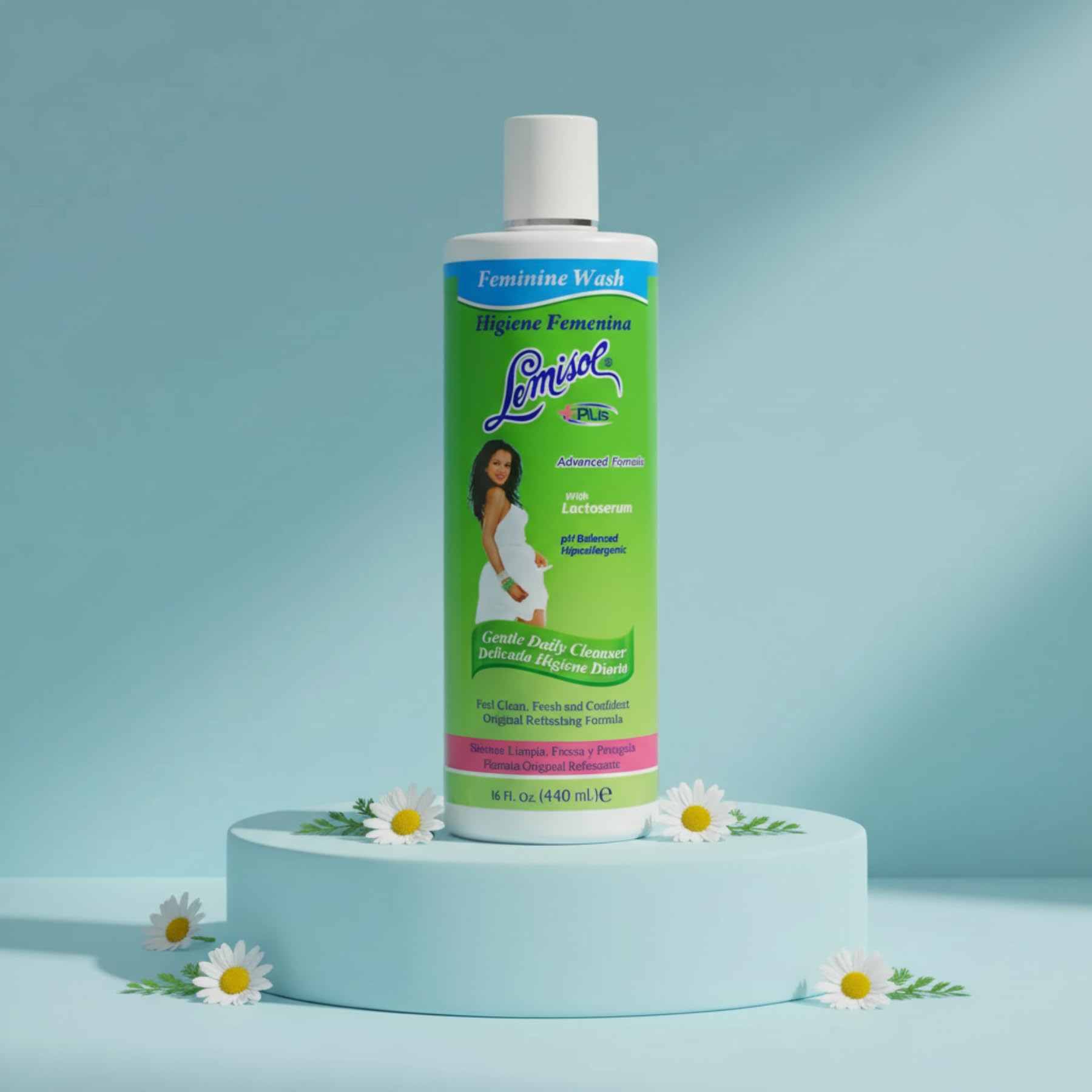 Envase de 473 ml de Lemisol para uso diario cómodo.