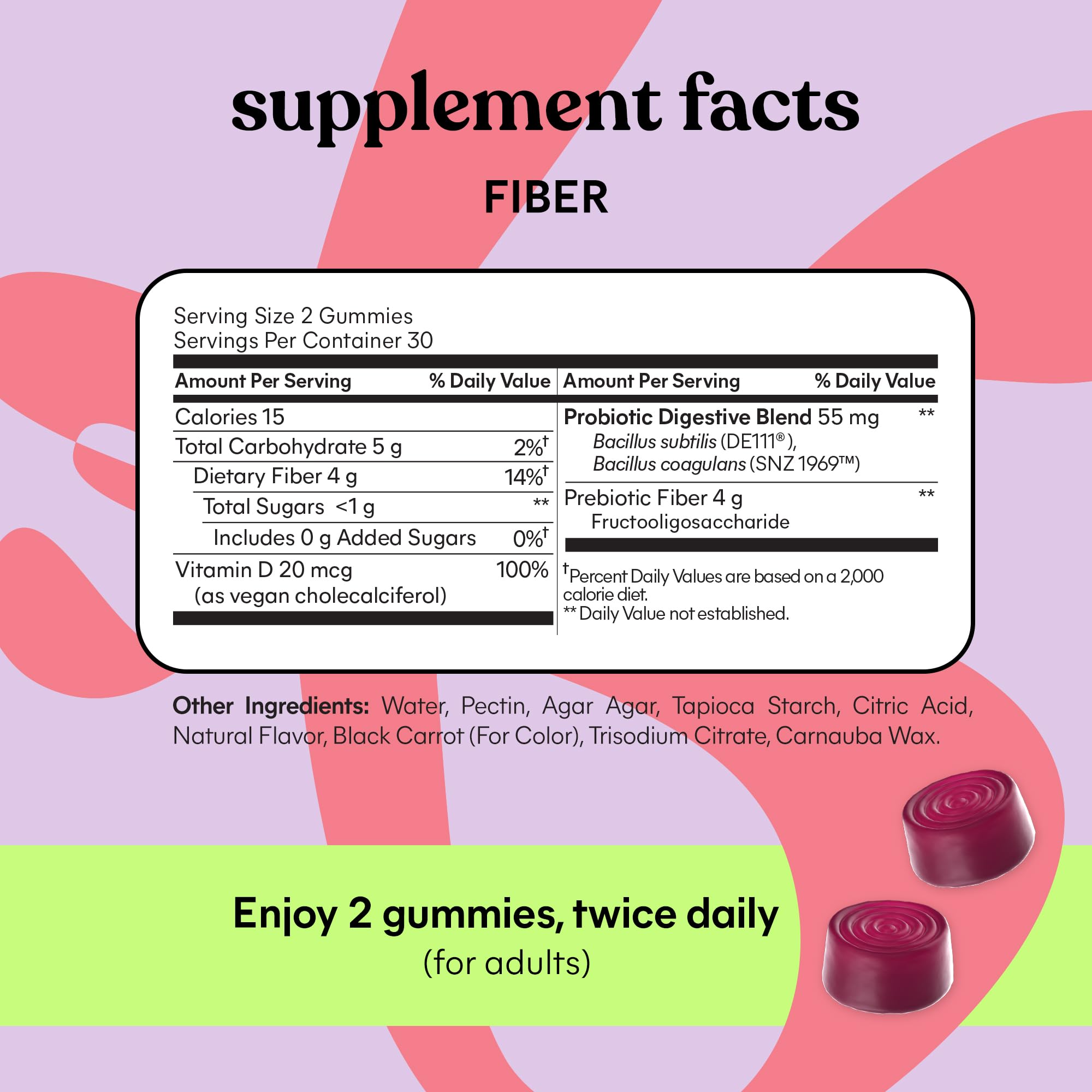 Uso diario de Lemme Fiber Probiotic Gominolas para hábitos digestivos.