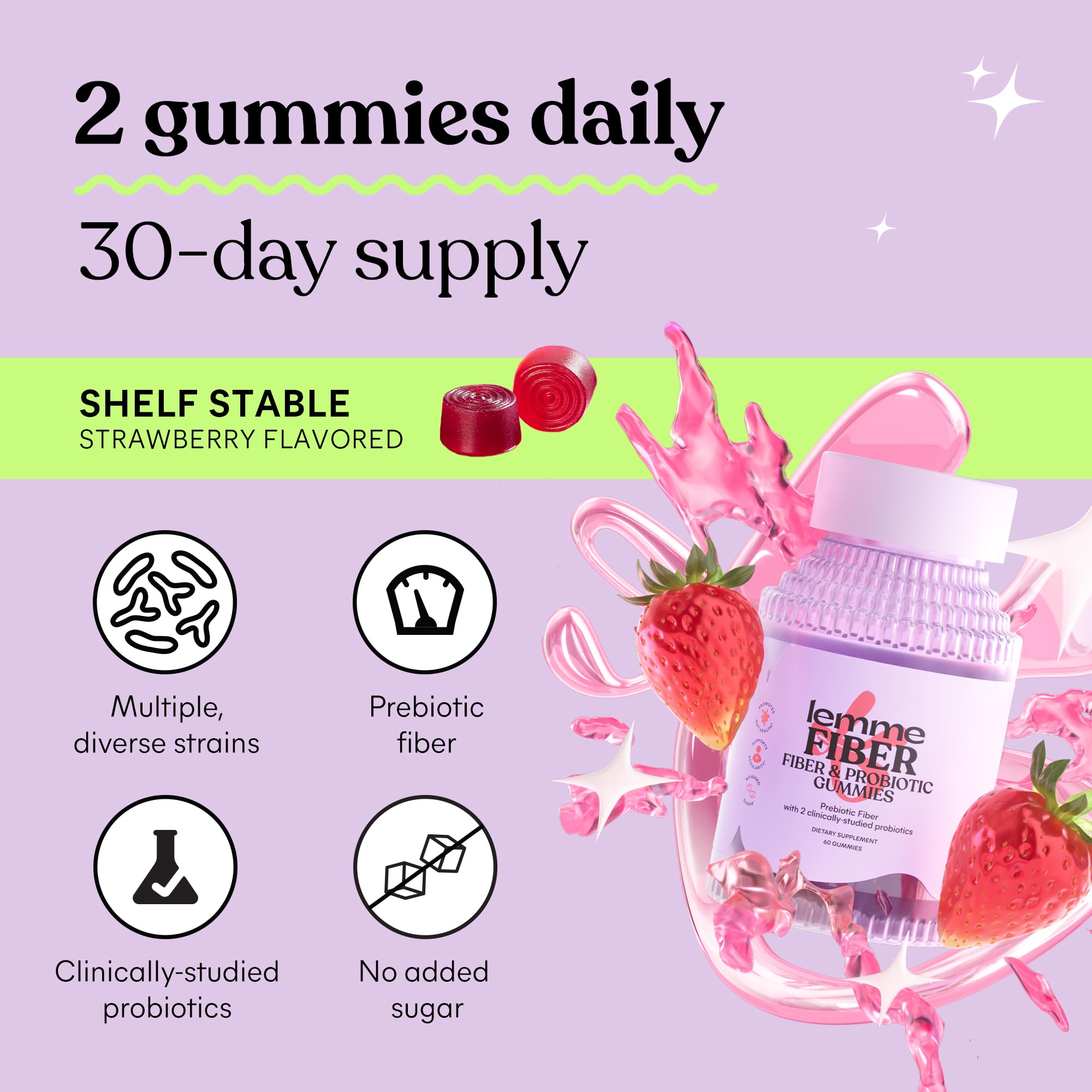 Packaging de Lemme Fiber Probiotic Gominolas, diseño práctico.