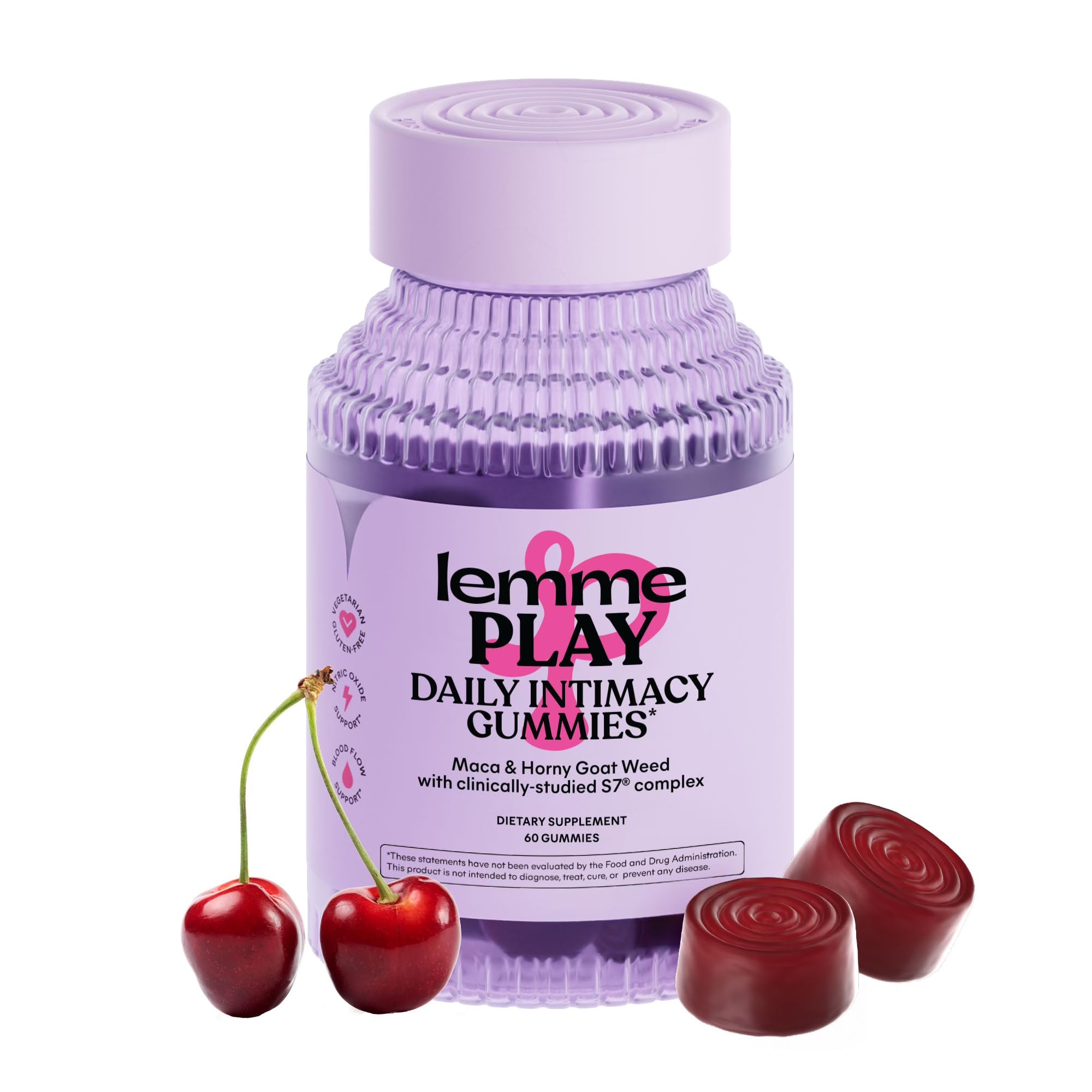 Lemme Play: botella de gomitas para intimidad diaria, sabor cereza.