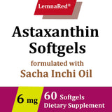LemnaRed cápsula blanda de astaxantina 6 mg, primer plano y posible antioxidante diario.