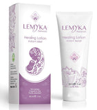 LEMYKA crema rosácea en envase mostrando calma de la piel y suave textura