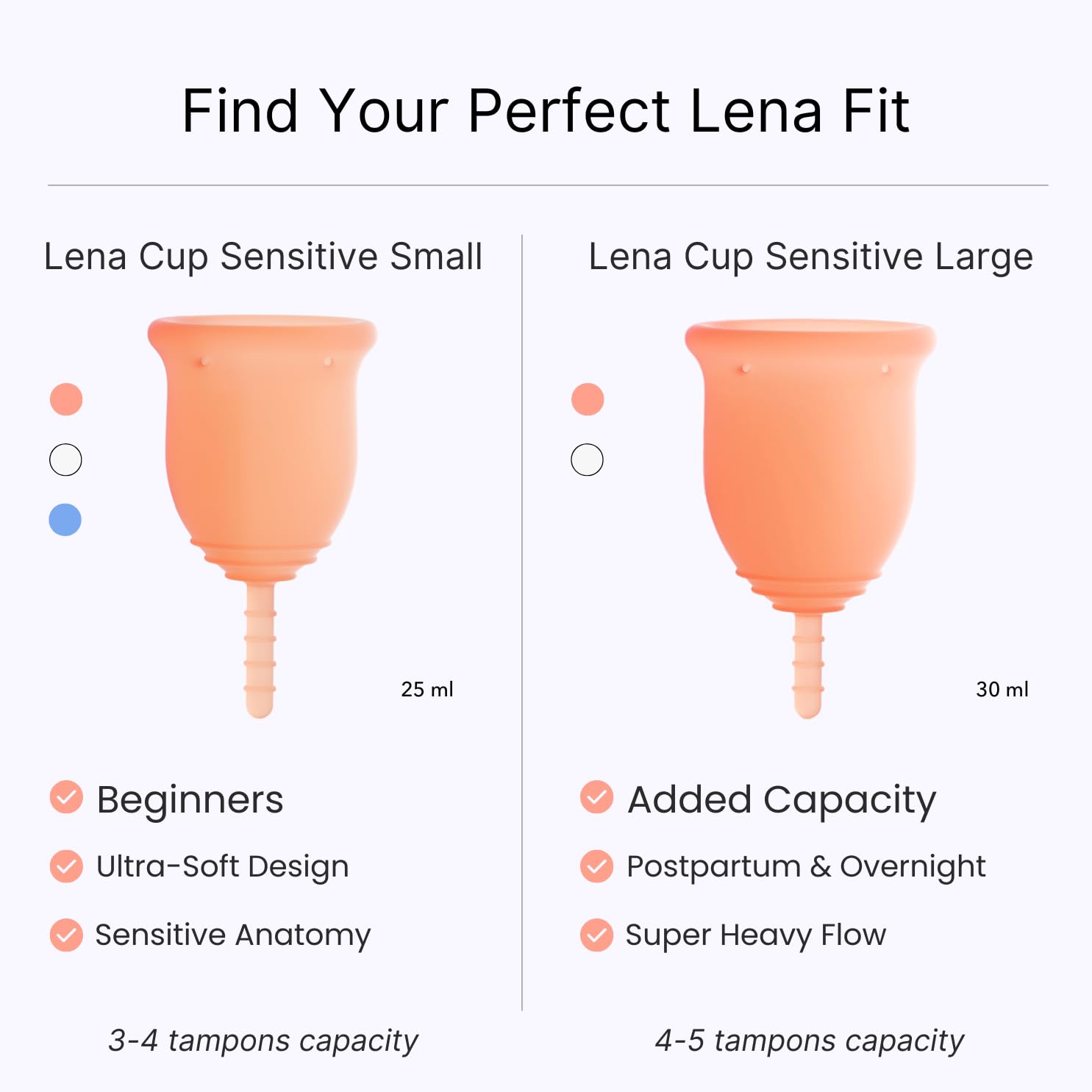 Lena Sensitive inserción fácil sin aplicador para aprendizaje rápido.
