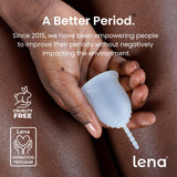 Pack de 2 copas Lena Sensitive para parejas o rotación diaria.