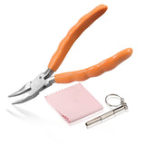 LEONTOOL alicates naríz doblados 6 pulgadas, para ajustes precisos de gafas.