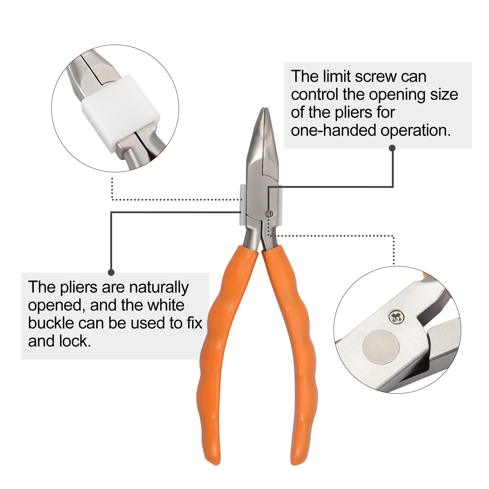 LEONTOOL tornillo límite ajuste permite controlar la apertura con una sola mano.