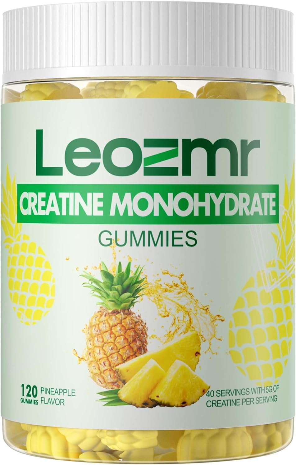 Gomitas Leozmr de creatina monohidratada con sabor piña para energía sostenida