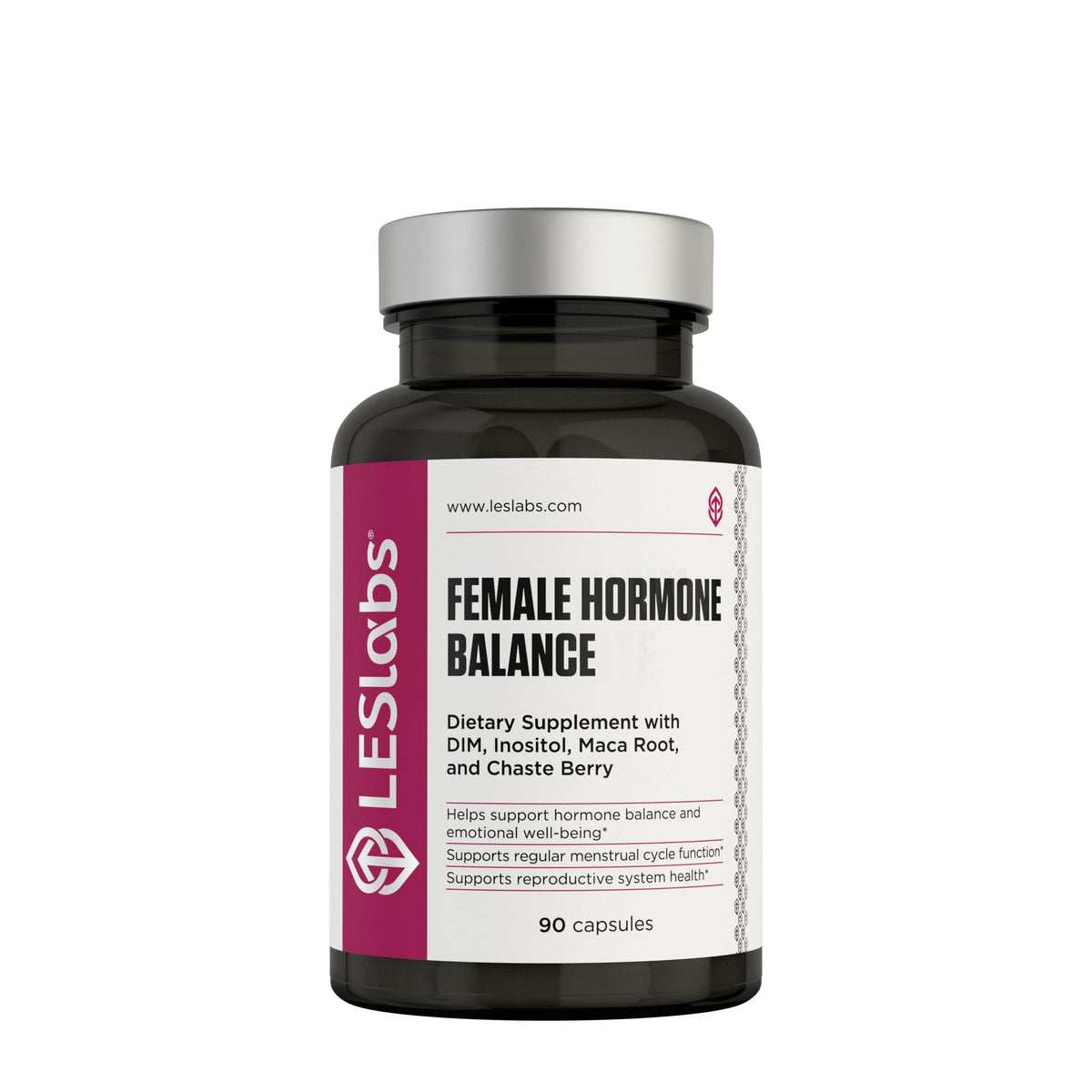 LES Labs Balance Hormonal: botella vertiendo, apoyo diario para equilibrio hormonal.