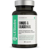 LES Labs Sinus & Seasonal, botella de cápsulas para salud nasal.