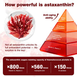 Letollhold Astaxantina 12 mg: frasco transparente muestra cápsulas de color ámbar.