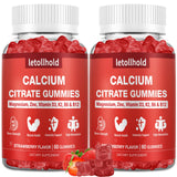 Gomitas Letollhold Calcium Citrate 1200 mg sabor fresa para apoyo de la salud ósea